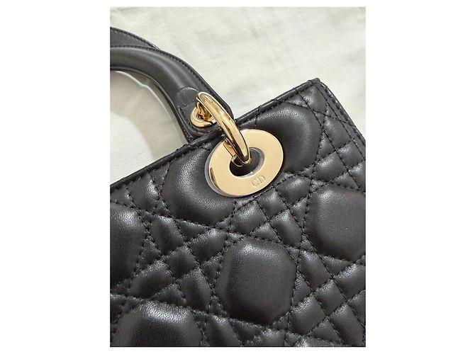 Dior Lady Dior My ABCDior Cannage Lederhandtasche Schwarz - Ansicht 13