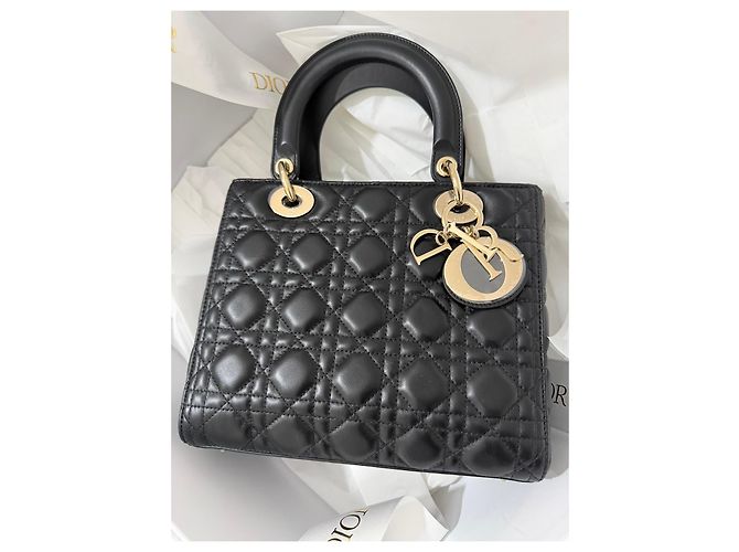 Dior Lady Dior My ABCDior Cannage Lederhandtasche Schwarz - Ansicht 15