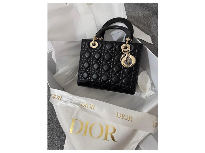 Dior Lady Dior My ABCDior Cannage Lederhandtasche Schwarz - Ansicht 16