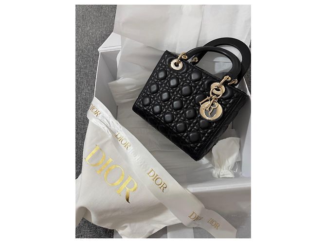 Dior Lady Dior My ABCDior Cannage Lederhandtasche Schwarz - Ansicht 2