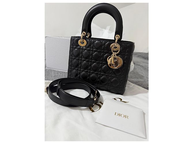 Dior Lady Dior My ABCDior Cannage Lederhandtasche Schwarz - Ansicht 3