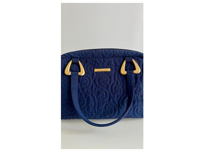 Yves Saint Laurent Navyblaue gesteppte Nylon Bowling-Tasche - Ansicht 2