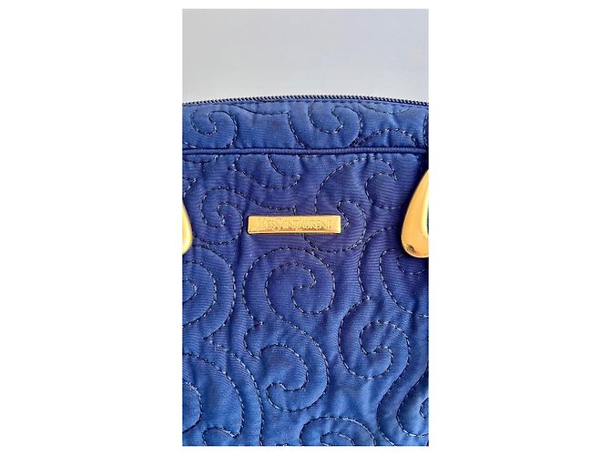 Yves Saint Laurent Navyblaue gesteppte Nylon Bowling-Tasche - Ansicht 3