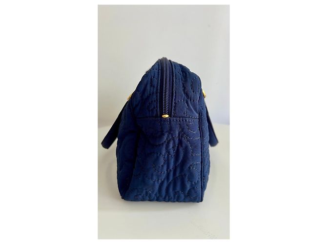 Yves Saint Laurent Navyblaue gesteppte Nylon Bowling-Tasche - Ansicht 6