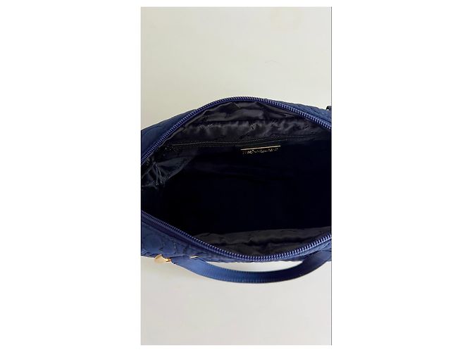 Yves Saint Laurent Navyblaue gesteppte Nylon Bowling-Tasche - Ansicht 8