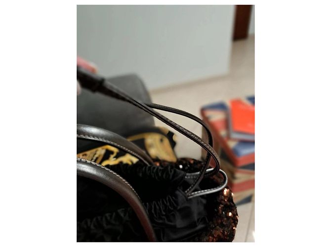 Bolsa de lantejoulas Dolce & Gabbana Preto Bronze - vista 12