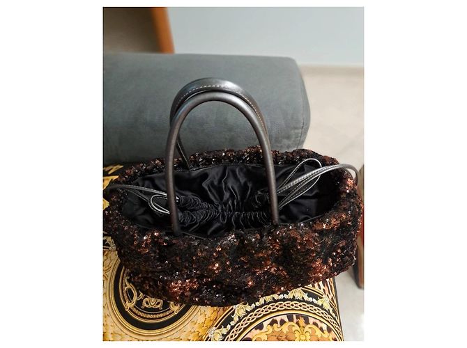 Bolsa de lantejoulas Dolce & Gabbana Preto Bronze - vista 3