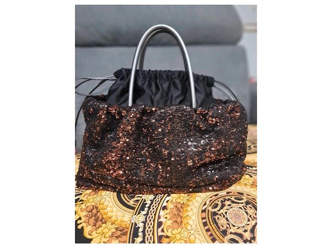 Bolsa de lantejoulas Dolce & Gabbana Preto Bronze - vista 7