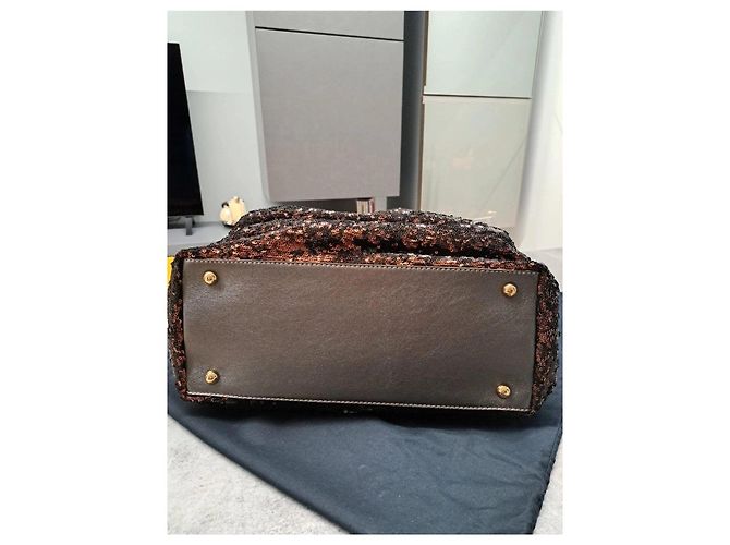 Bolsa de lantejoulas Dolce & Gabbana Preto Bronze - vista 9