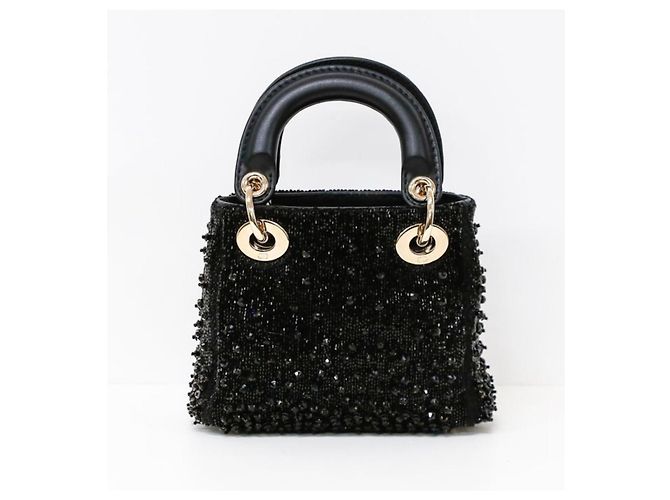 Dior Lady Dior Mini Pelle Nera Perle Nero - vista 2