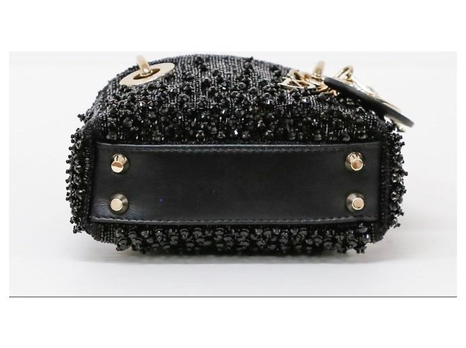 Dior Lady Dior Mini Pelle Nera Perle Nero - vista 4