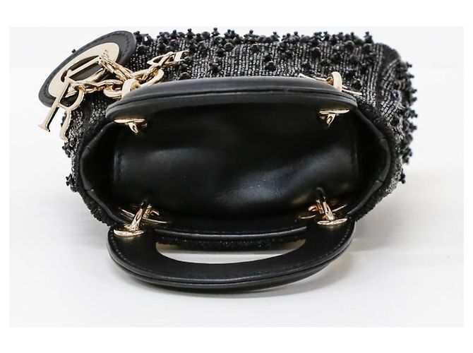 Dior Lady Dior Mini Pelle Nera Perle Nero - vista 5