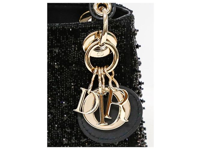 Dior Lady Dior Mini Pelle Nera Perle Nero - vista 6