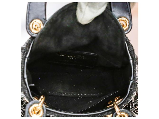 Dior Lady Dior Mini Pelle Nera Perle Nero - vista 7