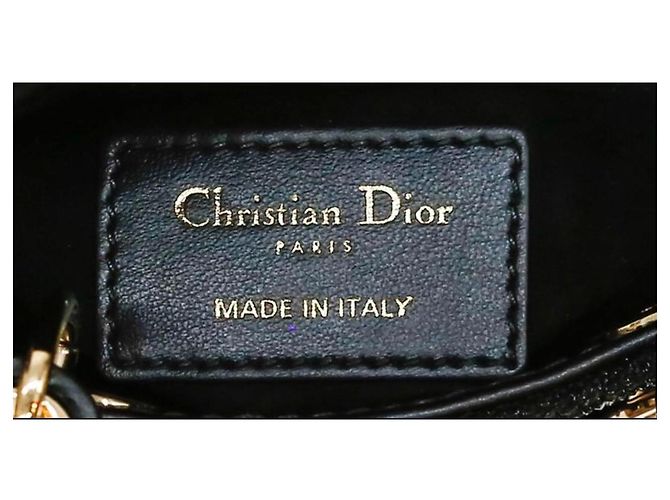 Dior Lady Dior Mini Pelle Nera Perle Nero - vista 8