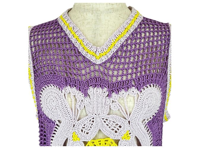 Autre Marque PATOU Punto de algodón de crochet Púrpura - vista 4