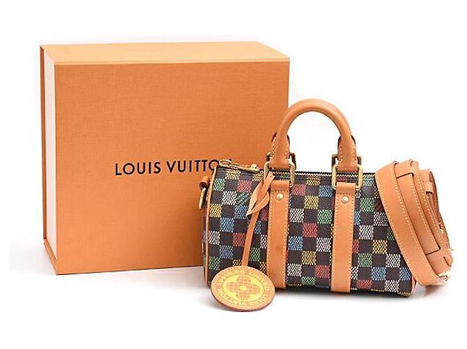 Borsa 2way Louis Vuitton Keepall Bandouliere Damier Multicolore - vista 10