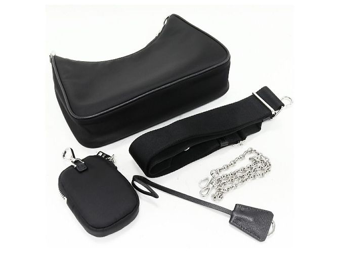 Borsa a tracolla 2way in nylon Re-Nylon Prada Re-Edition 2005 Nylon Calf Nero - vista 3