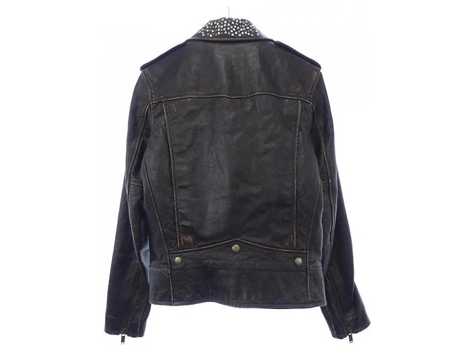 Yves Saint Laurent Saint Laurent 503729 Chaqueta Riders de piel Negro - vista 2