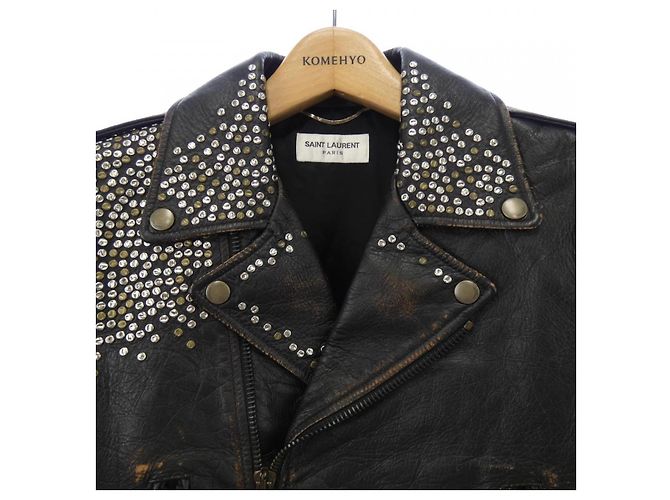 Yves Saint Laurent Saint Laurent 503729 Chaqueta Riders de piel Negro - vista 5