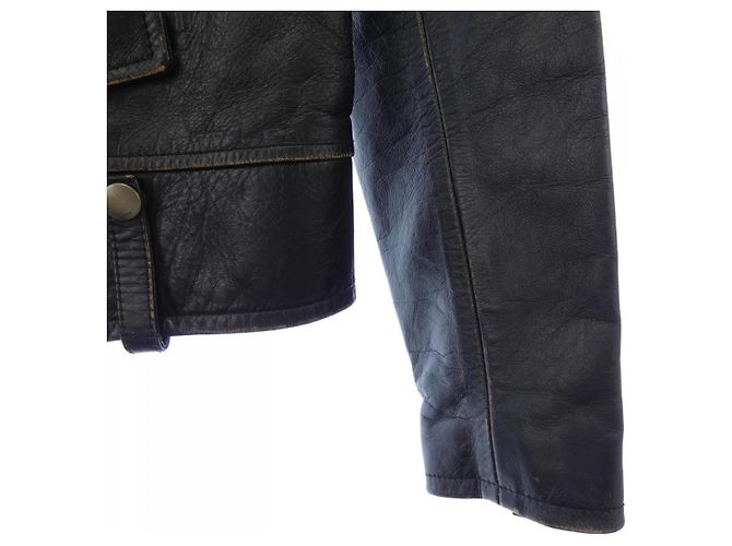 Yves Saint Laurent Saint Laurent 503729 Chaqueta Riders de piel Negro - vista 6