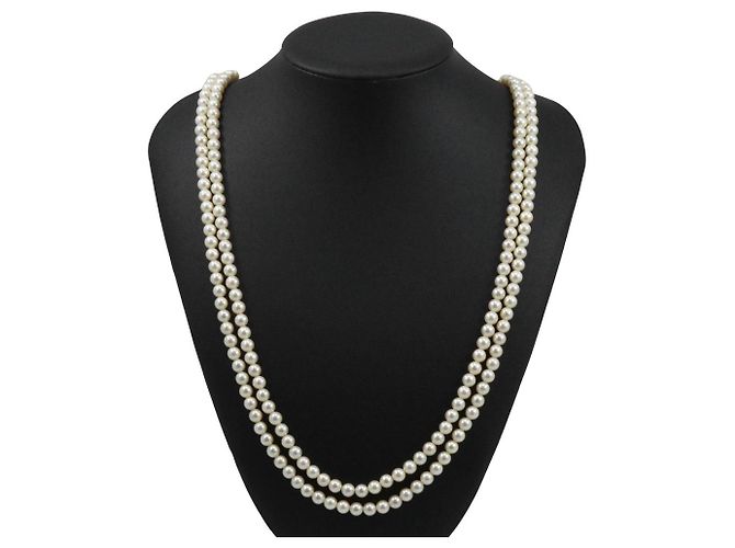 Autre Marque Collar largo de plata y perlas - vista 2