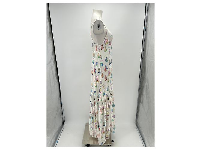 Autre Marque Langes weißes Kleid mit Bootprint - Ansicht 4