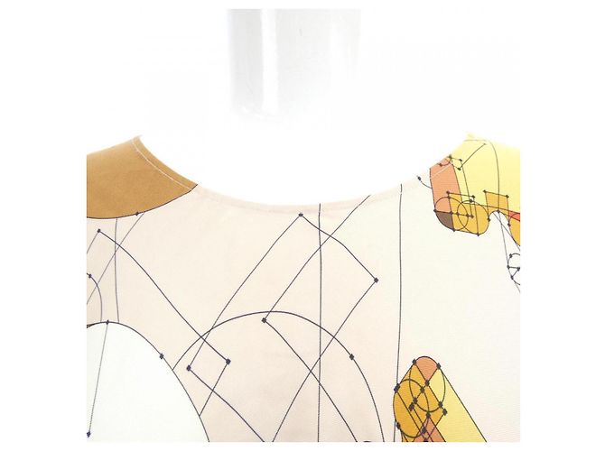 Hermès Top de seda, algodón y cachemira Twillaine Hermes Rosa Gris Amarillo - vista 5