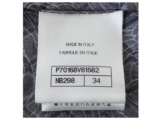 Top de seda Chanel Negro Rosa Blanco - vista 5