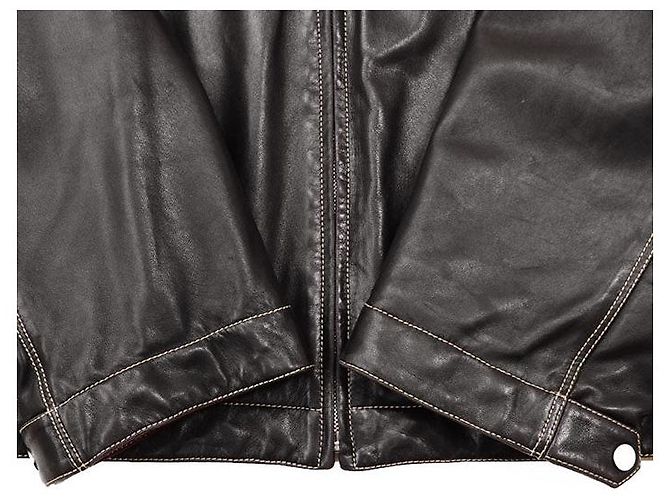 Hermès Giacca in pelle di agnello e pelle di vitello Hermes Marrone Bordò Marrone scuro - vista 14