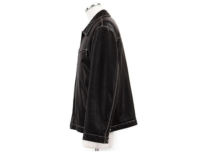 Hermès Giacca in pelle di agnello e pelle di vitello Hermes Marrone Bordò Marrone scuro - vista 4
