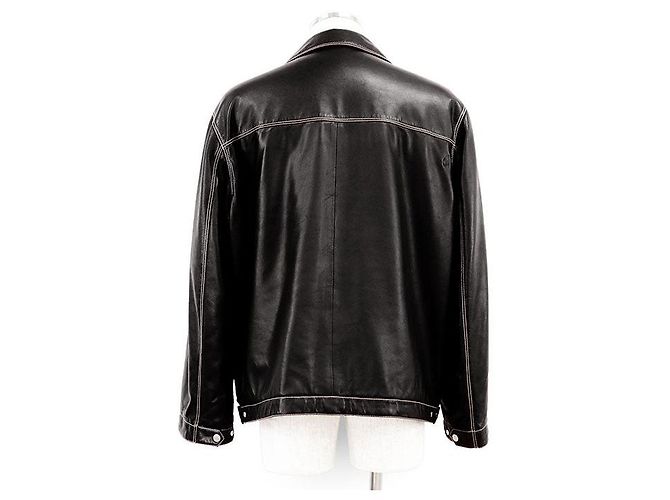Hermès Giacca in pelle di agnello e pelle di vitello Hermes Marrone Bordò Marrone scuro - vista 6