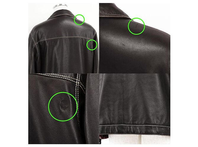 Hermès Giacca in pelle di agnello e pelle di vitello Hermes Marrone Bordò Marrone scuro - vista 7