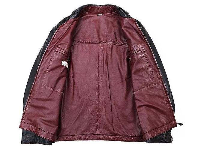 Hermès Giacca in pelle di agnello e pelle di vitello Hermes Marrone Bordò Marrone scuro - vista 8