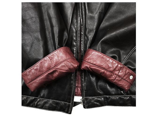 Hermès Giacca in pelle di agnello e pelle di vitello Hermes Marrone Bordò Marrone scuro - vista 9