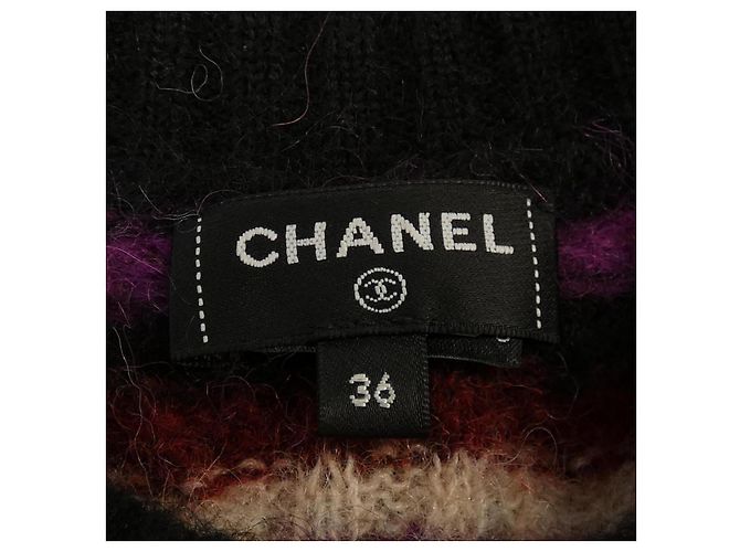 Punto de mezcla de cachemir Chanel Negro Púrpura - vista 5