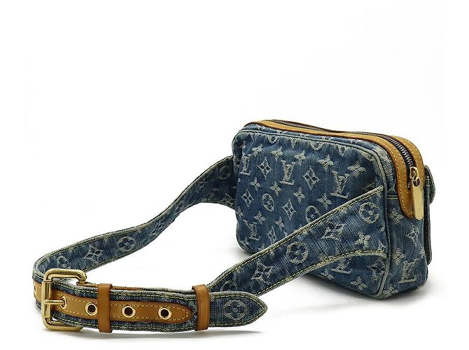 Borsa 2way in denim Monogram Louis Vuitton Blu - vista 2