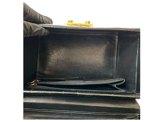 Borsa Gucci Lady Lock in coccodrillo Nero - vista 10