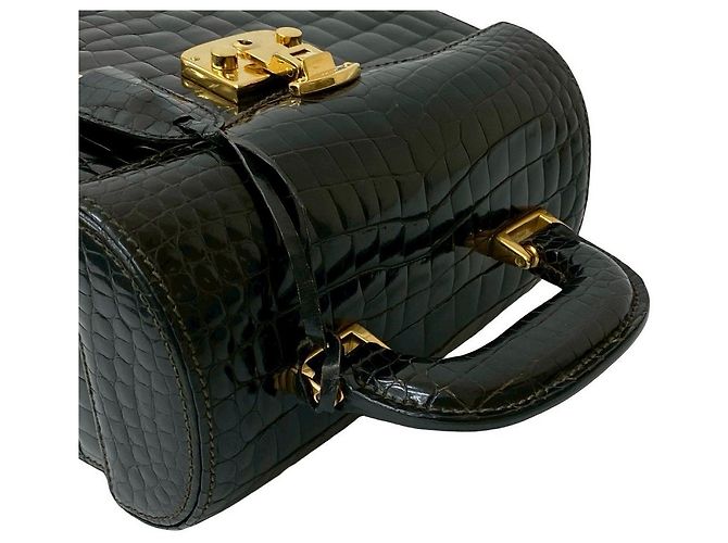 Borsa Gucci Lady Lock in coccodrillo Nero - vista 5