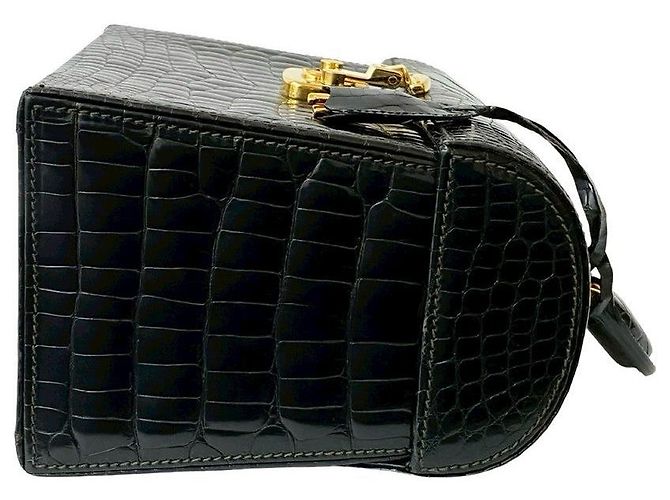 Borsa Gucci Lady Lock in coccodrillo Nero - vista 7