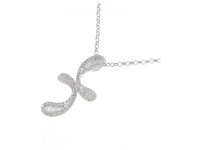 Autre Marque Collana in oro bianco Au750 e diamanti Argento - vista 3