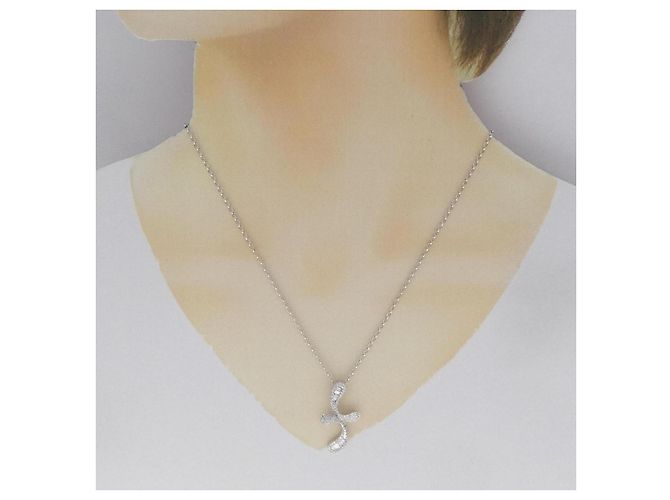 Autre Marque Collana in oro bianco Au750 e diamanti Argento - vista 6
