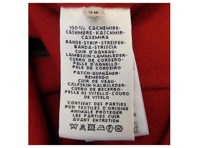 Hermès Abrigo de cachemira Hermes 38 Roja - vista 3