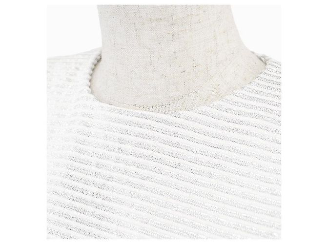 Christian Dior Boutique Wollmischungs-Langes Kleid Silber - Ansicht 11