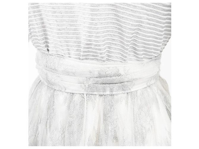 Christian Dior Boutique Wollmischungs-Langes Kleid Silber - Ansicht 12