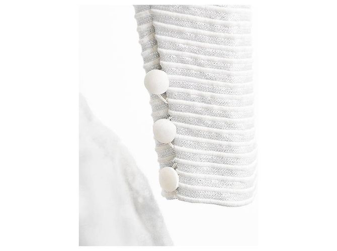 Christian Dior Boutique Wollmischungs-Langes Kleid Silber - Ansicht 17