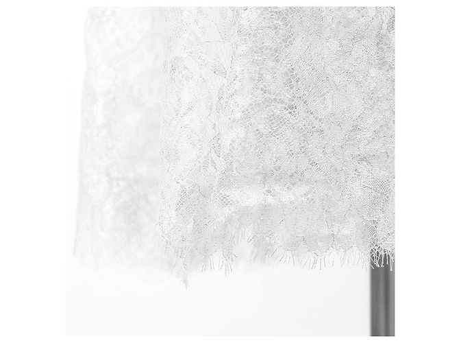 Christian Dior Boutique Wollmischungs-Langes Kleid Silber - Ansicht 3
