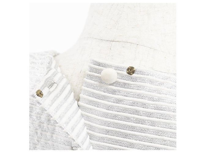 Christian Dior Boutique Wollmischungs-Langes Kleid Silber - Ansicht 6