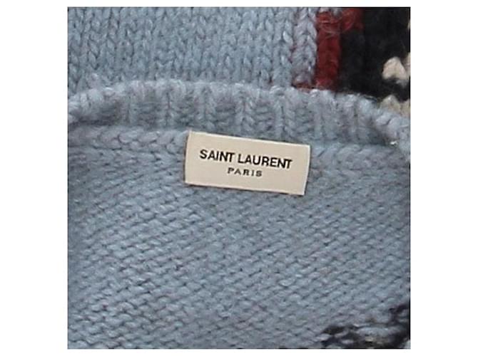 Saint Laurent Robot Pullover Blau Wolle - Ansicht 5