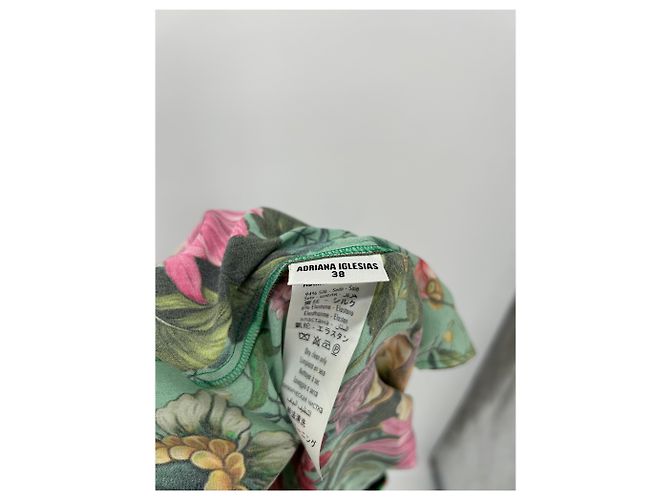 Autre Marque Pantalón verde con estampado floral - vista 4